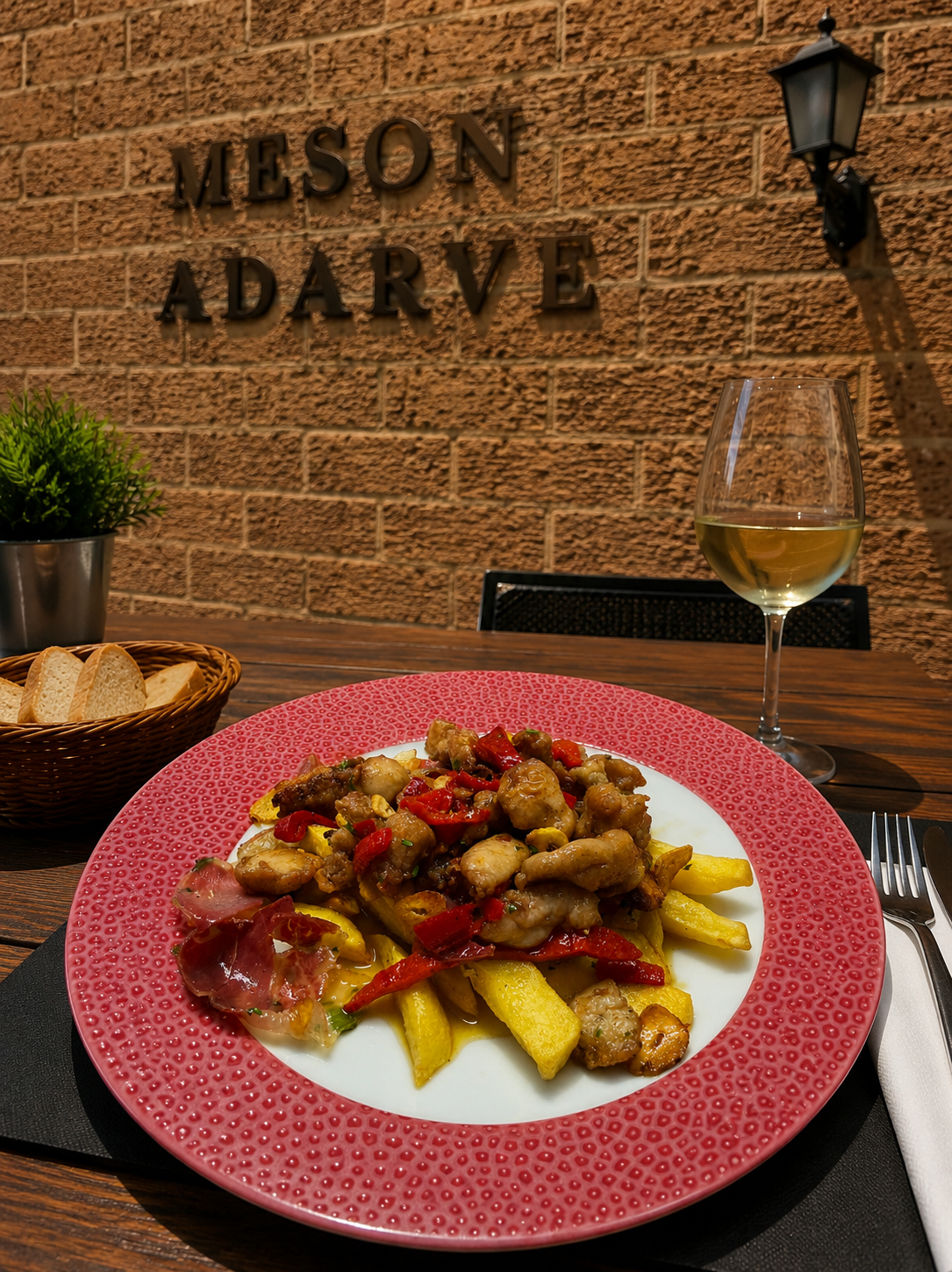 SWEETBREADS WITH GARLIC AND RAW MANZANILLA IN BRANCHES