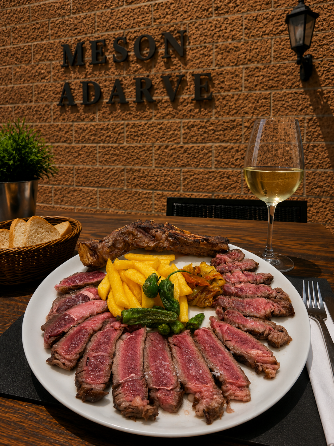 T-BONE STEAK WITH VEGETABLES OR FRIES