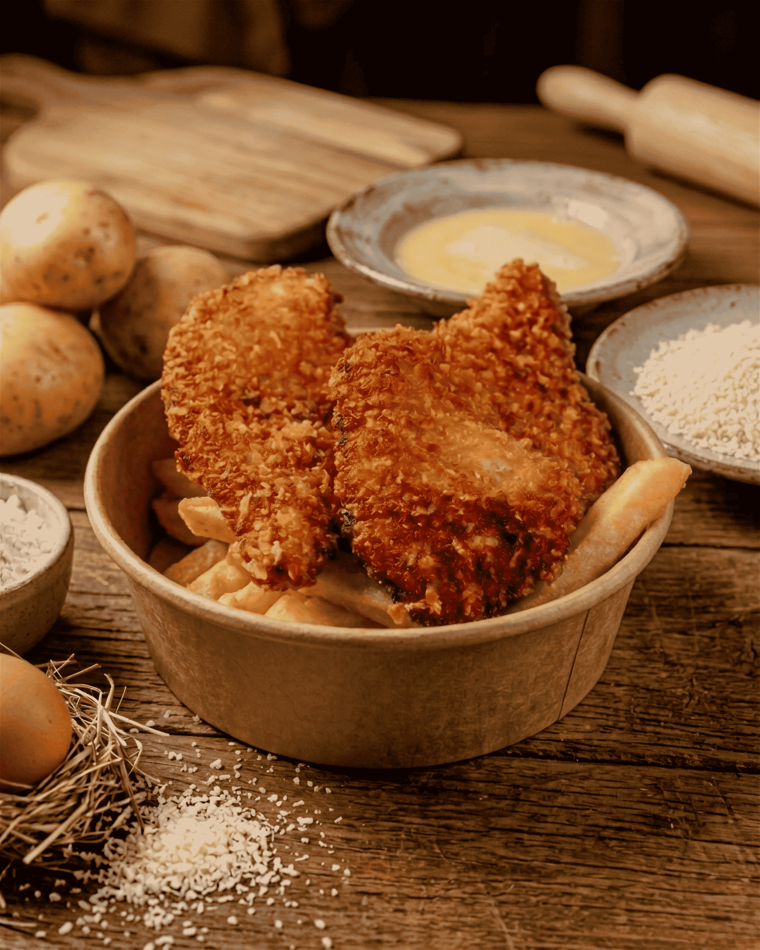 Pollo Frito con Patatas