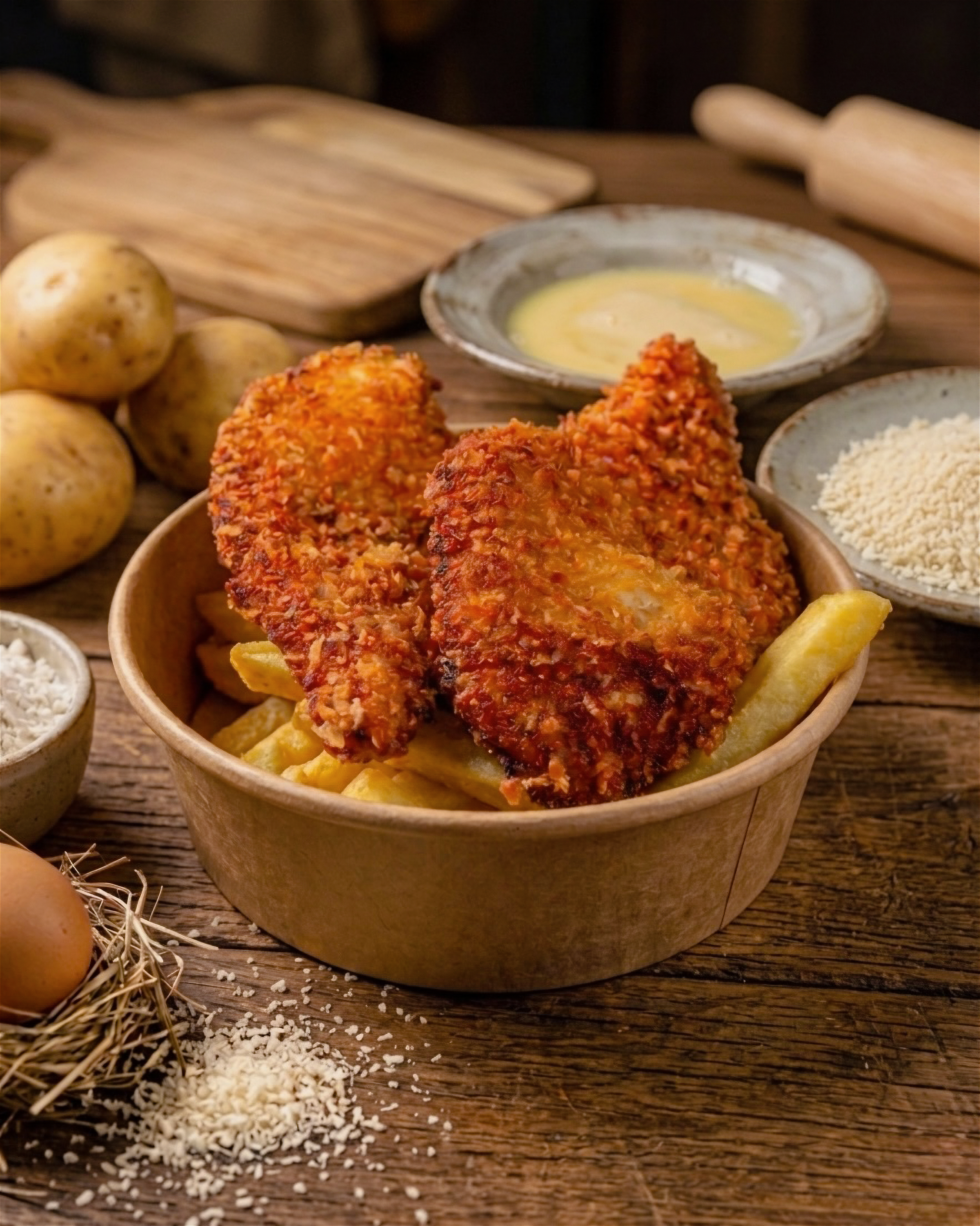 Pollo Frito con Patatas